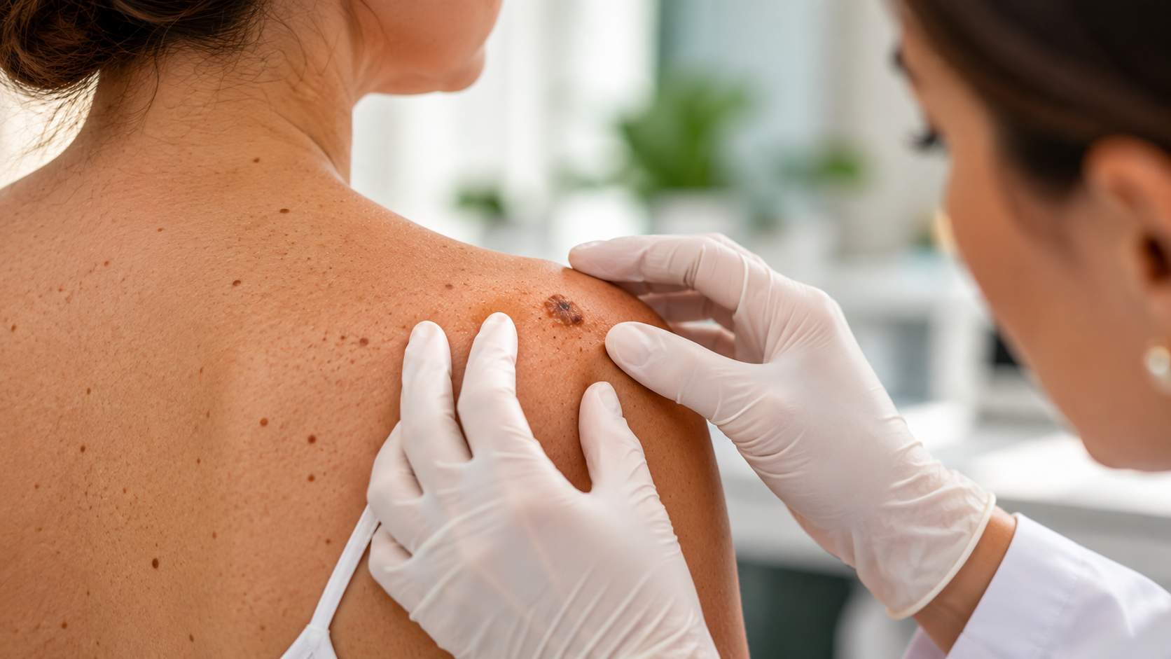 Avaliação dermatológica de uma lesão na pele