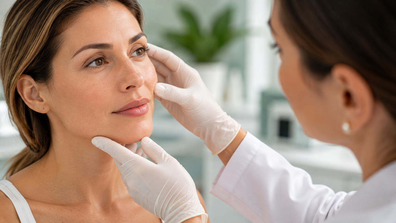 Avaliação dermatológica da pele do rosto